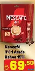 NESCAFÉ 3'Ü 1 ARADA KAHVE 15'Lİ